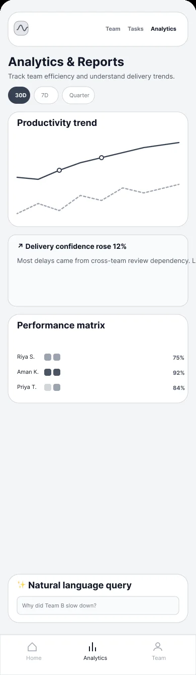 PulseHQ Analytics Wireframe